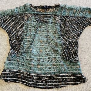 Stunning! $875 Isabel Marant Silk Blouse Top Metallic Sequin Stripe Size 0